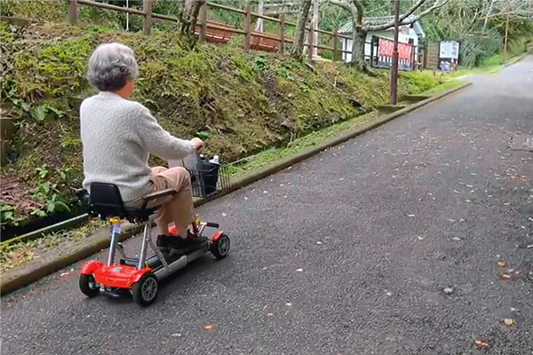 JOYカートで外出する利用者